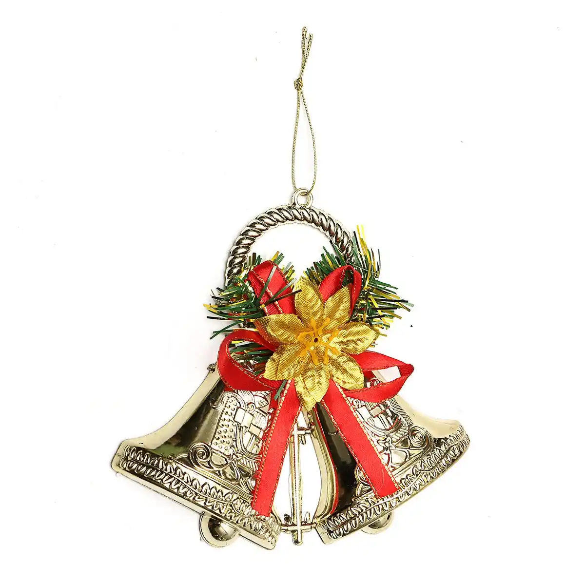 christmas bow knot double bell christmas tree ornament pendant