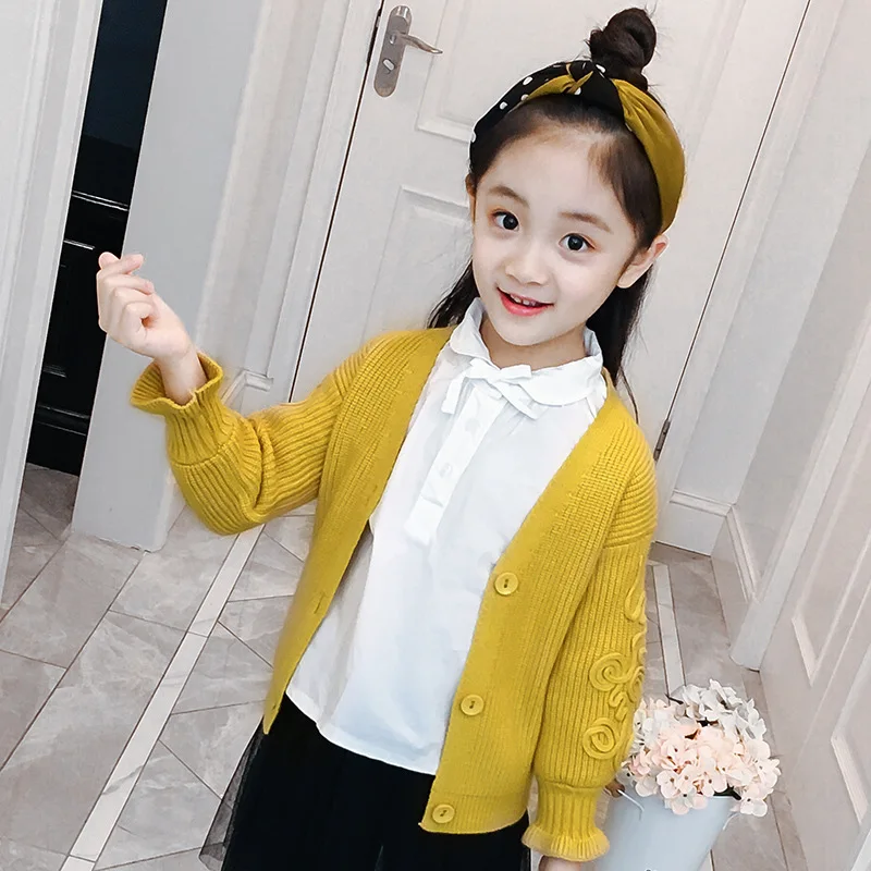 Baby Girl Cardigan Spring Autumn Children Clothes Knitted Flower Sweaters for School Girls Solid Color Girls Cardigan 2T-12T New
Baby Girl Cardigan Spring Autumn Children Clothes Knitted Flower Sweaters for School Girls Solid Color Girls Cardigan 2T-12T New