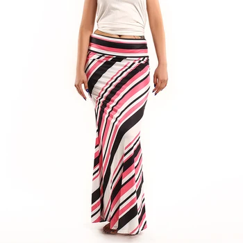 Women's Skirt Female Fashion Plus Size Floor-length Maxi Skirt High-waisted Stretch Wrap Hips Wide Stripe Skirt Feminino Vestido 
Women's Skirt Female Fashion Plus Size Floor-length Maxi Skirt High-waisted Stretch Wrap Hips Wide Stripe Skirt Feminino Vestido