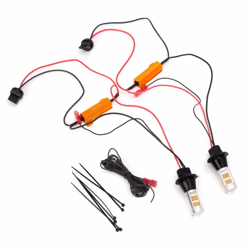 2Pcs 50W BAU15S PY21W T20 Dual Color White/Amber Yellow Switchback +Error Free Canbus with Resistor DRL
2Pcs 50W BAU15S PY21W T20 Dual Color White/Amber Yellow Switchback +Error Free Canbus with Resistor DRL