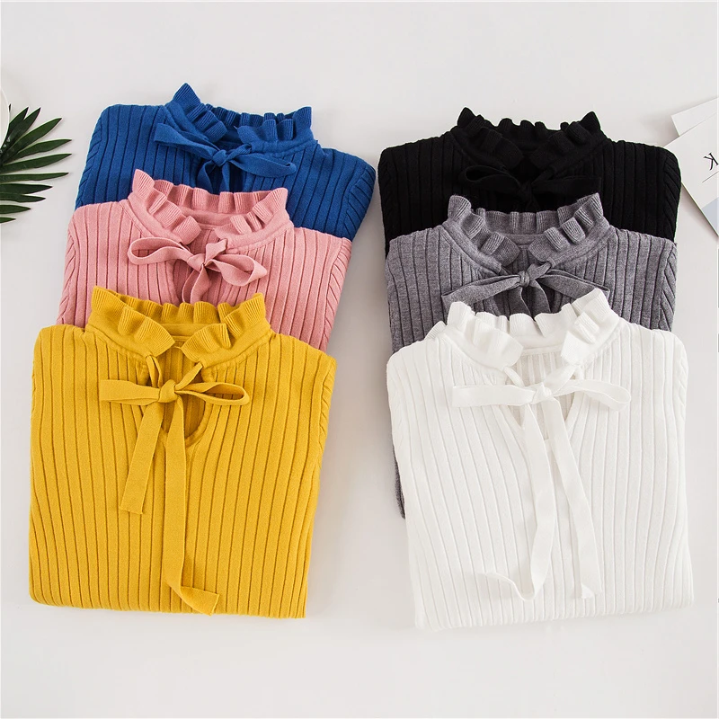 Повседневный весенний женский тонкий свитер зимний вязаный свитер со шнуровкой с расклешенными длинными рукавами с рюшами вязаный пуловер женские короткие свитера 
Повседневный весенний женский тонкий свитер зимний вязаный свитер со шнуровкой с расклешенными длинными рукавами с рюшами вязаный пуловер женские короткие свитера