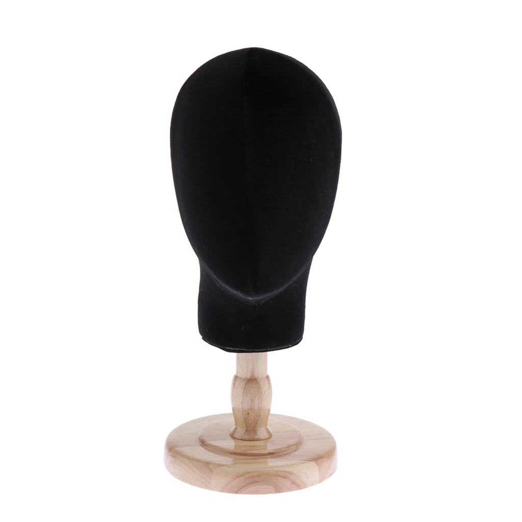 Cork Block Head Mannequin Head Wig Display Styling Head with Wooden Stand Holder, Detachable Cork Block Head Mannequin Head Wig Display Styling Head with Wooden Stand Holder, Detachable