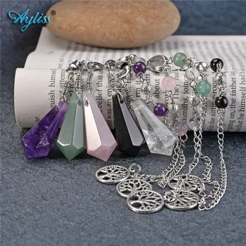 Ayliss Natural Crystal Dowsing Pendulums Divination Healing Gem Stone Hexagonal Pointed Reiki Chakra Pendant Tree of Life Olive
Ayliss Natural Crystal Dowsing Pendulums Divination Healing Gem Stone Hexagonal Pointed Reiki Chakra Pendant Tree of Life Olive
