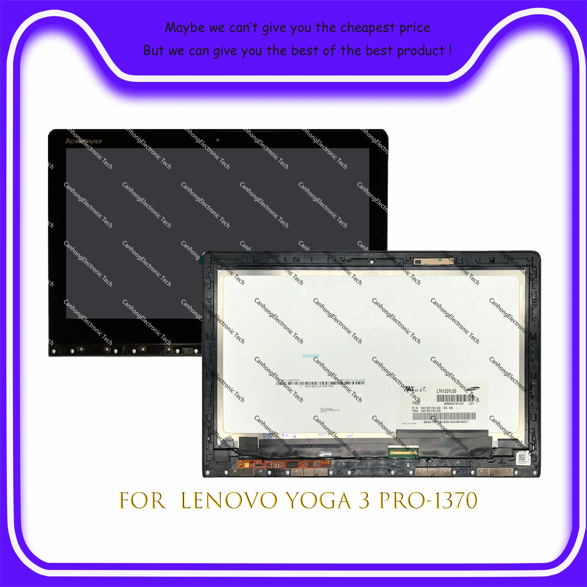 13.3" 3200*1800 IPS 40PINS 72%NTSC LCD For Lenovo Yoga 3 Pro 1370 LCD Screen Touch Assembly LTN133YL03 FRU 5D10F76130
13.3" 3200*1800 IPS 40PINS 72%NTSC LCD For Lenovo Yoga 3 Pro 1370 LCD Screen Touch Assembly LTN133YL03 FRU 5D10F76130