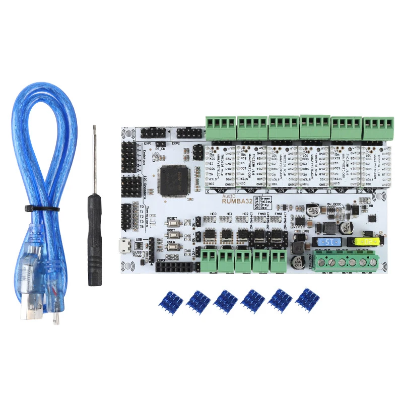 3D Printer Accessories RUMBA32-Bit Motherboard + TMC2130x6 Silent Driver Kit Marlin 2.0
3D Printer Accessories RUMBA32-Bit Motherboard + TMC2130x6 Silent Driver Kit Marlin 2.0