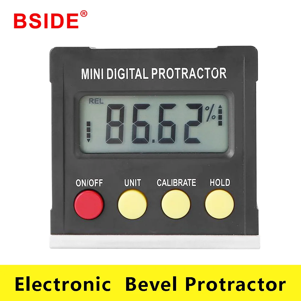 BSIDE 360 Degree Mini Digital Protractor Inclinometer Electronic Level Box Magnetic Base Measuring Tools
BSIDE 360 Degree Mini Digital Protractor Inclinometer Electronic Level Box Magnetic Base Measuring Tools