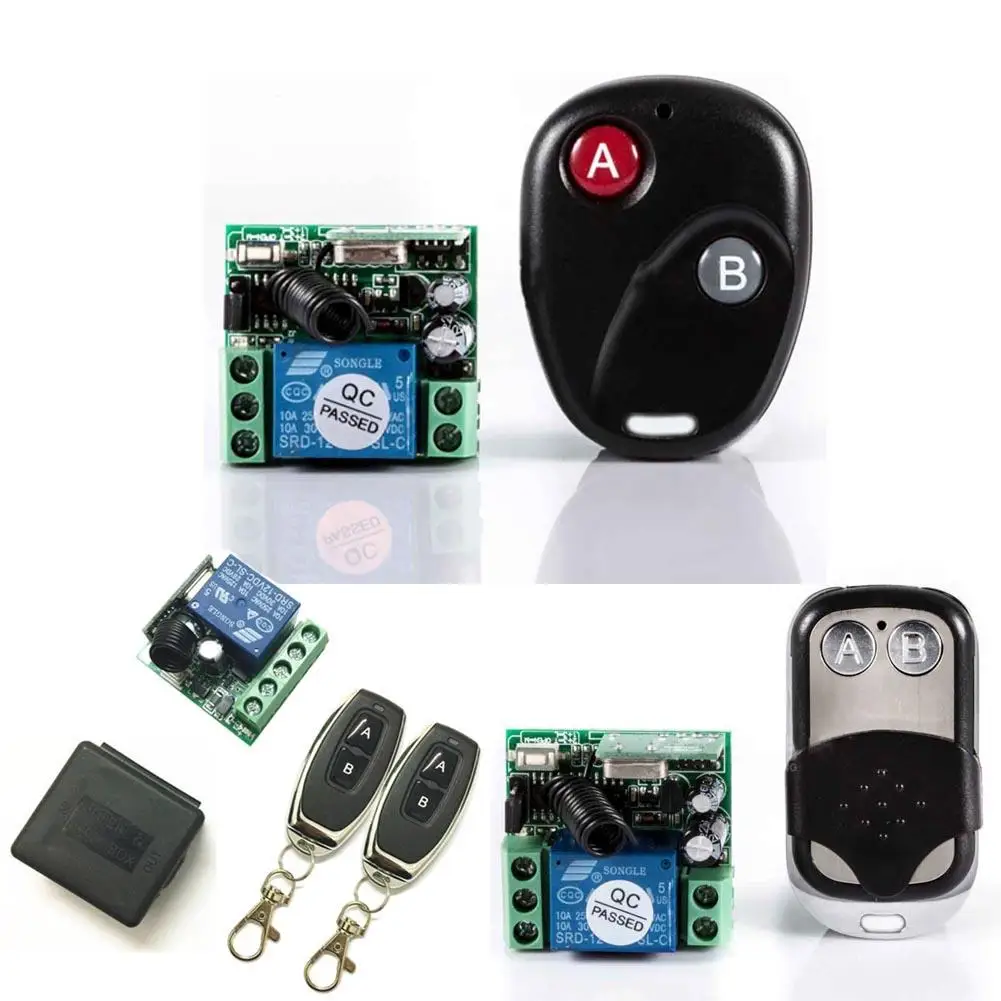 DC12V 2CH RF Беспроводная система дистанционного управления teleswitch 2 Передатчик и 1