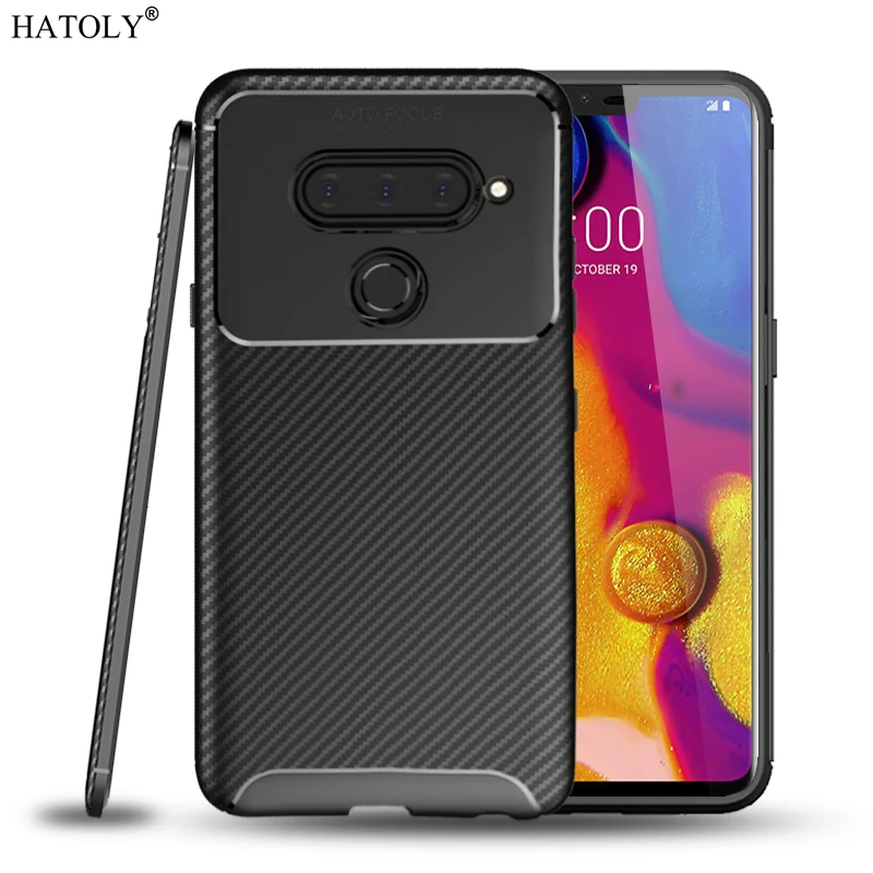 For LG V40 ThinQ Case Cover Soft Silicone TPU Bumper Slim Carbon Fiber Back Phone | Мобильные телефоны и аксессуары