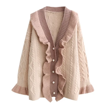 2019 Women Sweet Autumn Cardian Ruffles Female Casual Knitted Outwear Sweater Sweaters Breasted Buttons
2019 Women Sweet Autumn Cardian Ruffles Female Casual Knitted Outwear Sweater Sweaters Breasted Buttons