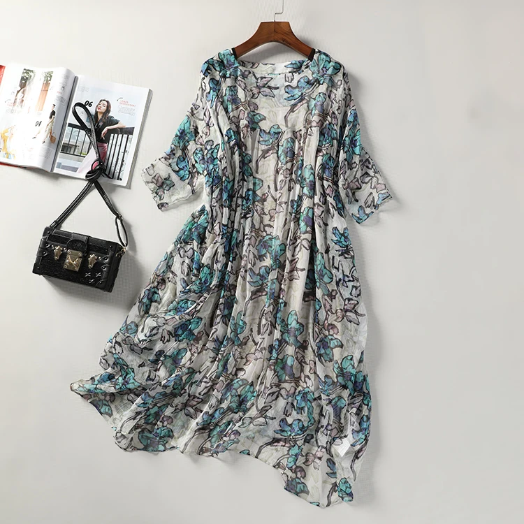 2020 New Temperament Light Thin Silk Two-piece Women Dresses Loose A-line Style Printing Round Collar Women Summer Dress
2020 New Temperament Light Thin Silk Two-piece Women Dresses Loose A-line Style Printing Round Collar Women Summer Dress