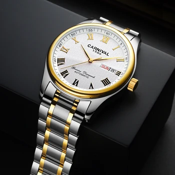 CARNIVAL Men Watch Top Brand Luxury Calendar Week Simple Stainless Steel Watches Relogios Masculino Mens Fashion
CARNIVAL Men Watch Top Brand Luxury Calendar Week Simple Stainless Steel Watches Relogios Masculino Mens Fashion
