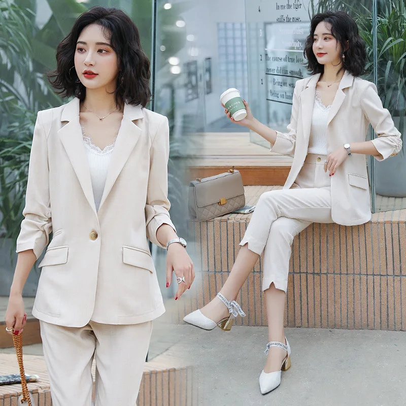 Business Suit Female Spring Summer 2019 New Style Fashion Korean-style Slim Fit Suit Elegant British-Style Casual Small Suit
Business Suit Female Spring Summer 2019 New Style Fashion Korean-style Slim Fit Suit Elegant British-Style Casual Small Suit