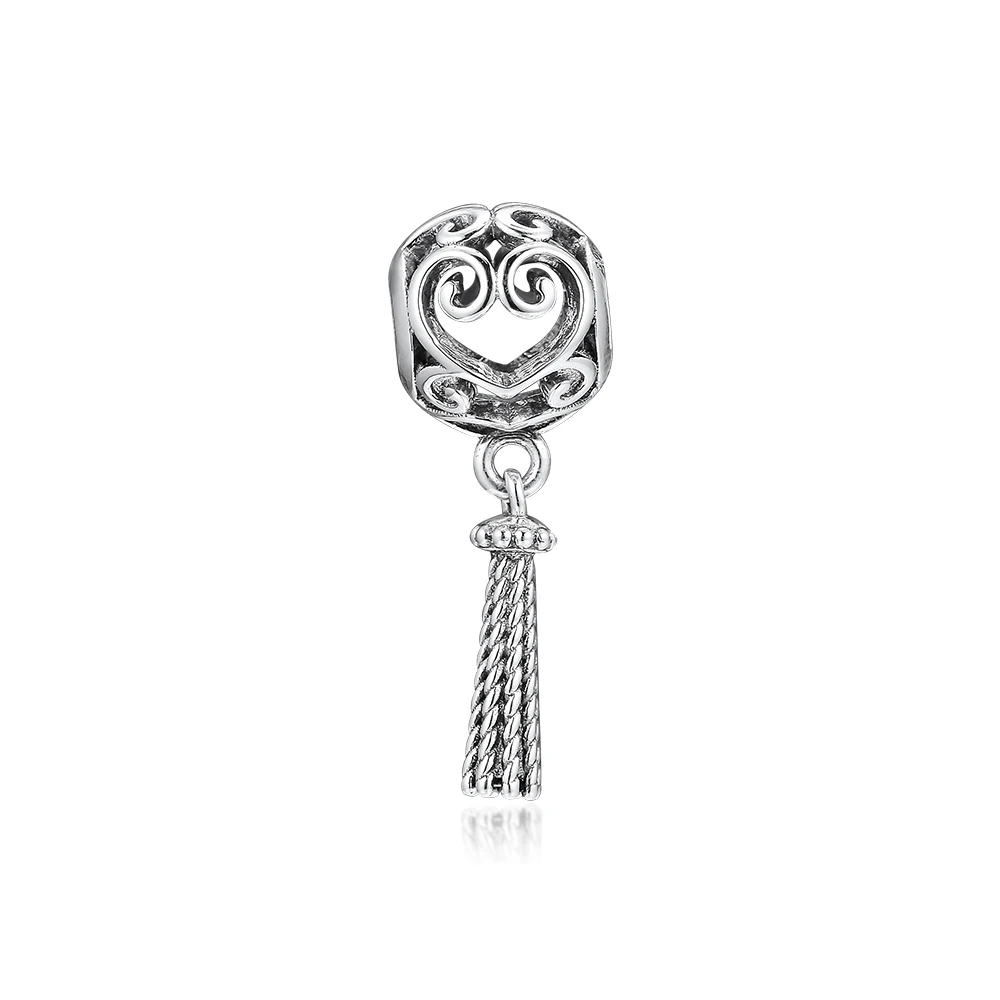 

Fits Pandora Bracelets 925 Sterling Silver Enchanted Heart Tassel Charms Beads DIY Jewelry Making Gift for Women Wholesale