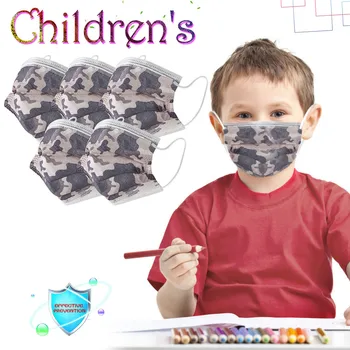 Unisex Kids Children Disposable Mask 3 Layers Non-woven Fabric Face Mask Camouflage Print Mouth Mask Outdoor 10/20/30/40/100PCS 
Unisex Kids Children Disposable Mask 3 Layers Non-woven Fabric Face Mask Camouflage Print Mouth Mask Outdoor 10/20/30/40/100PCS