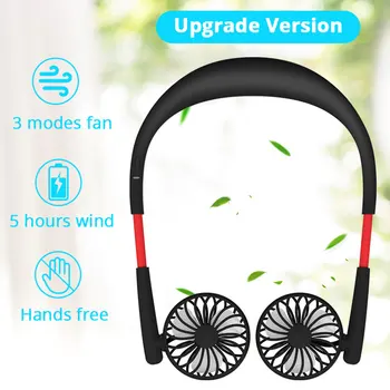 Mini USB Fan 2000mah Rechargeable Neckband Lazy Neck Hanging Fan For Sports Running 3 Speeds Dual Cooling Fans ventilador USB
Mini USB Fan 2000mah Rechargeable Neckband Lazy Neck Hanging Fan For Sports Running 3 Speeds Dual Cooling Fans ventilador USB