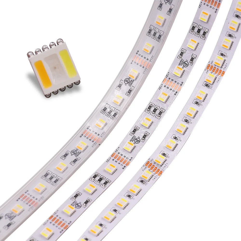 5m LED RGB Dimmable Strip RGBCCT RGBWW 5 IN 1 Full Color Temperature Dimming Smart Tape RGB+White+Warm White 96 LEDS/m 12v 24v
5m LED RGB Dimmable Strip RGBCCT RGBWW 5 IN 1 Full Color Temperature Dimming Smart Tape RGB+White+Warm White 96 LEDS/m 12v 24v