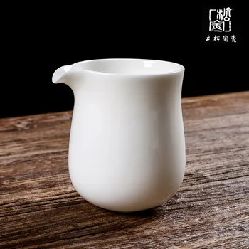 

Ceramic Whiteware Kung Fu Tea Set Jin Jade Porcelain High-End Pitcher Tea Pitcher Single Product Direct Tea Ceremony Strainer