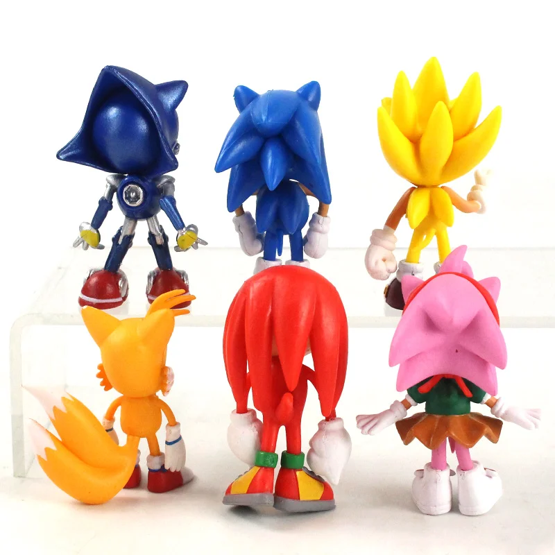 5-7cm 6pcs/set Sonic Boom Rare Dr Eggman Shadow Tails Characters PVC Sonic Action Figures Model Toy gifts for children