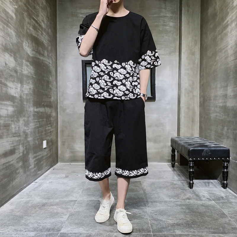Export-Summer Style Chinese-style Printed Cotton Linen Set Men's Fashion Loose-Fit Two Case Short Sleeve T-shirt Suit
Export-Summer Style Chinese-style Printed Cotton Linen Set Men's Fashion Loose-Fit Two Case Short Sleeve T-shirt Suit