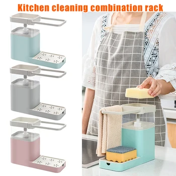 Multifunctional Kitchen Cleaning Combination Rack 3 in 1 Soap Dispenser Kitchen Sponge Holder Towel Holder MYDING
Multifunctional Kitchen Cleaning Combination Rack 3 in 1 Soap Dispenser Kitchen Sponge Holder Towel Holder MYDING