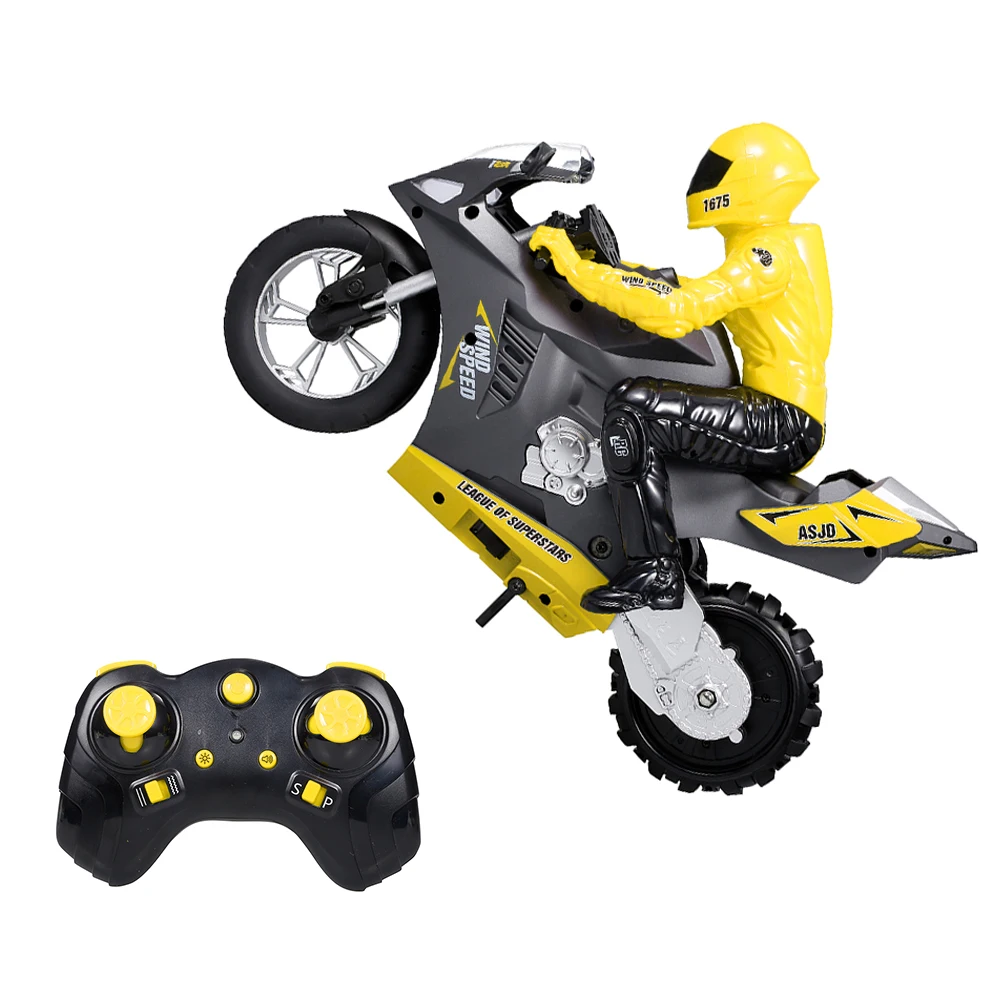 1:6 RC Мотоцикл 360 ° спиннинг дрейф трюк стенд 20 км/ч 2WD 6 осевой гироскоп 2 4 ГГц