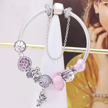 2020 New 925 Sterling Silver Pink Bubble Glass Balloon Pendant Fashion Snake Bone Beaded Bracelet 
2020 New 925 Sterling Silver Pink Bubble Glass Balloon Pendant Fashion Snake Bone Beaded Bracelet