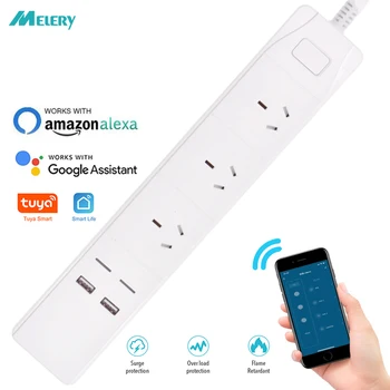 Wifi Smart Power Strip Surge Protector Multiple AU Extension Sockets with USB Voice Control for Amazon Echo Alexa's Google Home
Wifi Smart Power Strip Surge Protector Multiple AU Extension Sockets with USB Voice Control for Amazon Echo Alexa's Google Home