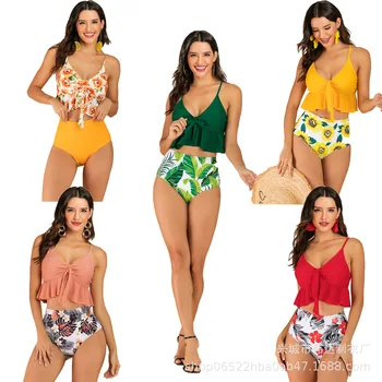 2020 European and American Bikini Two-Piece Swimsuits Women's Ruffles High Waist Swimsuit Printing Foreign Trade Hot Bikini
2020 European and American Bikini Two-Piece Swimsuits Women's Ruffles High Waist Swimsuit Printing Foreign Trade Hot Bikini
