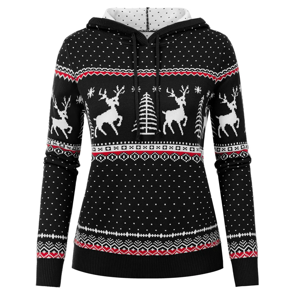 Women's Christmas Pullover Knitwear Hooded Knitted Coat Long Sleeve comfortable soft sweet classic casual knit sweater tops lady
Women's Christmas Pullover Knitwear Hooded Knitted Coat Long Sleeve comfortable soft sweet classic casual knit sweater tops lady