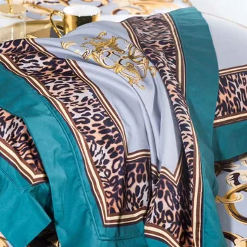 2021 Single Covers King Size Bed Sets Bedclothes set Drop Shipping Leopard Print Green Cotton Quilt Cover Bed Sheet Pillowcase