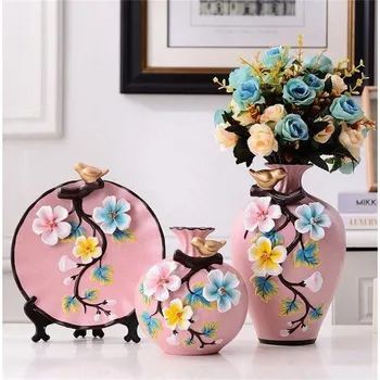 3PCS/SET 3D EMBOSS PAINTING CERAMIC VASE DRIED FLOWERS ARRANGEMENT WOBBLE PLATE LIVING ROOM ENTRANCE HOME DECORATIONS R1846
3PCS/SET 3D EMBOSS PAINTING CERAMIC VASE DRIED FLOWERS ARRANGEMENT WOBBLE PLATE LIVING ROOM ENTRANCE HOME DECORATIONS R1846