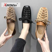 Personality Women Shoes 2021 Spring Lace-Up Casual Loafers Fashion Soft Square Toe Flats for Women Shoes Black Loafers Women
Personality Women Shoes 2021 Spring Lace-Up Casual Loafers Fashion Soft Square Toe Flats for Women Shoes Black Loafers Women