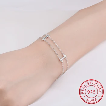 Lady's Minimalist REAL. 925 Sterling Silver Multi-Rows Double layers Geometric Sticks Bar Chain Bracelet Slim Jewelry GTLS316
Lady's Minimalist REAL. 925 Sterling Silver Multi-Rows Double layers Geometric Sticks Bar Chain Bracelet Slim Jewelry GTLS316