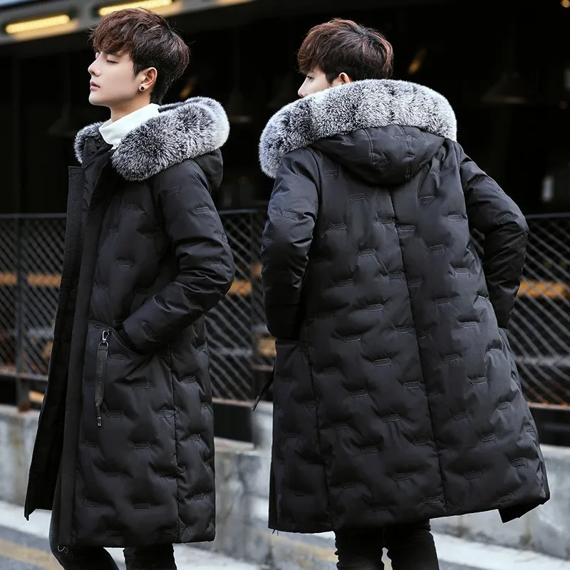 New down jacket thickened mid-length slim-fit oversized fur collar white duck down jacket men's clothing
New down jacket thickened mid-length slim-fit oversized fur collar white duck down jacket men's clothing