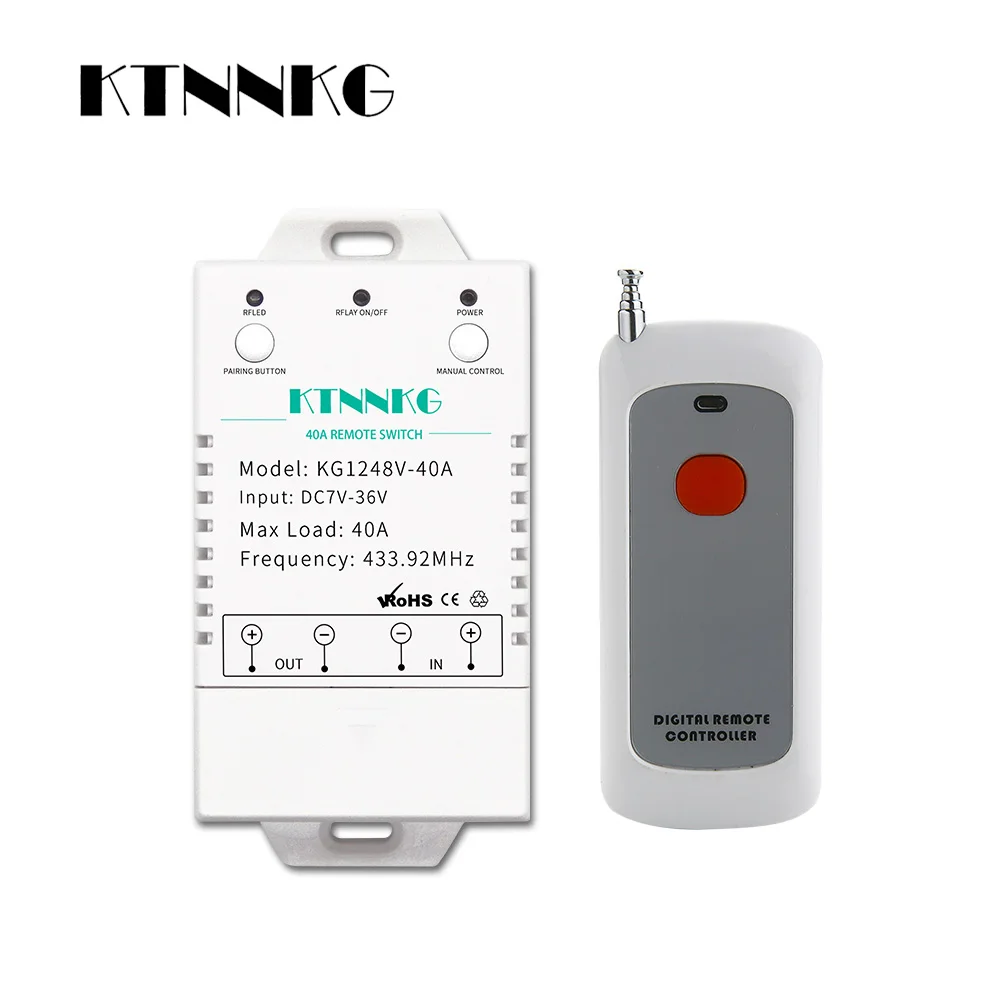 DC12V /7-36V/40A 4000watts High-power circuit breaker with 100m remote control, jog and self-locking interlock
DC12V /7-36V/40A 4000watts High-power circuit breaker with 100m remote control, jog and self-locking interlock