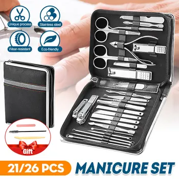 26 pcs set Stainless Steel Nail Clipper Cutter Trimmer Ear Pick Grooming Kit Manicure Set Pedicure Toe Nail Art Beauty Tools Kit
26 pcs set Stainless Steel Nail Clipper Cutter Trimmer Ear Pick Grooming Kit Manicure Set Pedicure Toe Nail Art Beauty Tools Kit