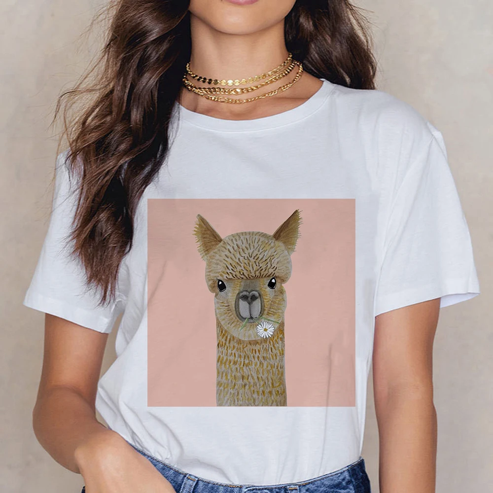 Shirts Women Alpaca Top Ropa Mujer Round Neck T Shirt Women Spring Summer Attractive Design Pretty Fashion T-shirts
Shirts Women Alpaca Top Ropa Mujer Round Neck T Shirt Women Spring Summer Attractive Design Pretty Fashion T-shirts