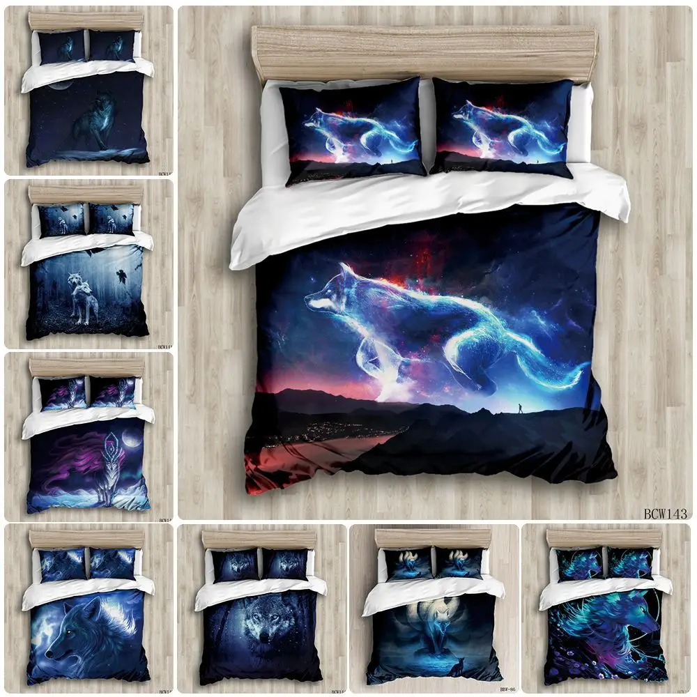 2020 Glow-in-the-Dark Wolves Temperament Family of Three-Piece Single Twin Double Queen King Quilt Cover Sheets
2020 Glow-in-the-Dark Wolves Temperament Family of Three-Piece Single Twin Double Queen King Quilt Cover Sheets
