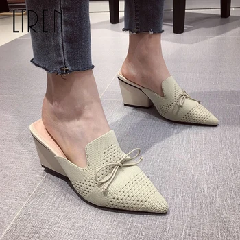 Women Knitting Slippers Pointed Toe Hollow Sandals Slides Wedges High Heels Slippers Mules Bow Decor Slip On Comfortable Slides
Women Knitting Slippers Pointed Toe Hollow Sandals Slides Wedges High Heels Slippers Mules Bow Decor Slip On Comfortable Slides