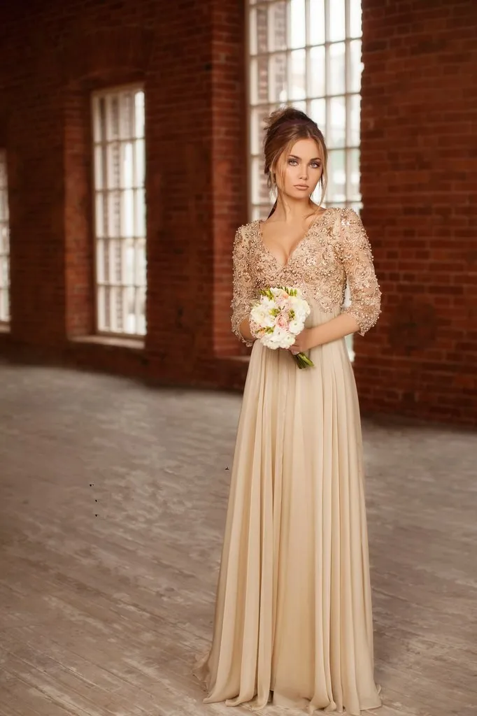New Arrival 2015 Graceful V Neck Lace Beaded A-Line Formal Party Gowns Custom Made Chiffon Long Evening Dresses With Sleeves
New Arrival 2015 Graceful V Neck Lace Beaded A-Line Formal Party Gowns Custom Made Chiffon Long Evening Dresses With Sleeves