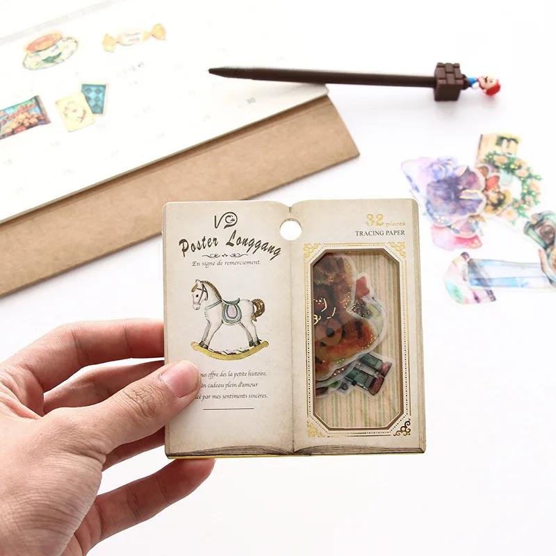 32 дневные милые животные Панда Кролик украшения наклейки из ПВХ для дневника DIY