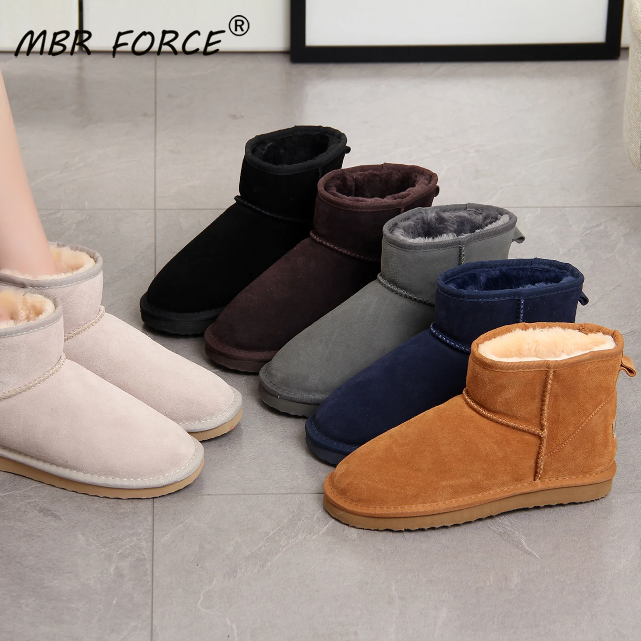 MBR FORCE classic Women Snow Boots Genuine Cowhide Leather Ankle Boots Warm Winter Boot Woman large size Female fur Casual shoes
MBR FORCE classic Women Snow Boots Genuine Cowhide Leather Ankle Boots Warm Winter Boot Woman large size Female fur Casual shoes