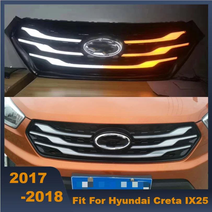 ABS Black Middle Grille Racing Grills With LED Lights Turn Signal Lights Three Lights Fit For Hyundai Creta IX25 2017-2018
ABS Black Middle Grille Racing Grills With LED Lights Turn Signal Lights Three Lights Fit For Hyundai Creta IX25 2017-2018
