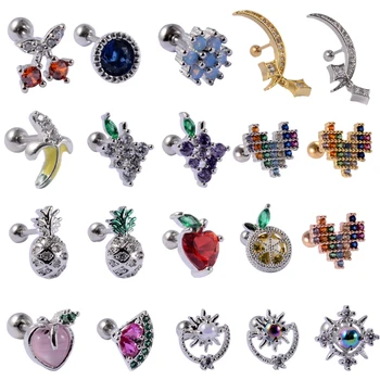 1PC Steel CZ Gem Ear Tragus Cartilage Piercing Zircon Heart Earring Conch Ear Lobe Stud Helix Cartilage Piercing Body Jewelry
1PC Steel CZ Gem Ear Tragus Cartilage Piercing Zircon Heart Earring Conch Ear Lobe Stud Helix Cartilage Piercing Body Jewelry