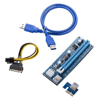 VER 006C Riser Miner PCIE Express PCI-E 1X to 16X USB3.0 Data Cable SATA 15Pin 6Pin IDE Molex Power Supply For BTC Miner 10pcs E
VER 006C Riser Miner PCIE Express PCI-E 1X to 16X USB3.0 Data Cable SATA 15Pin 6Pin IDE Molex Power Supply For BTC Miner 10pcs E