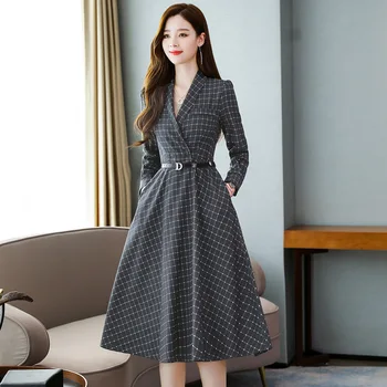 Women's Clothing Dresses Christmas sexy pullover femme jurken work grey plaid dress plus size bodycon long 2019 autumn winter
Women's Clothing Dresses Christmas sexy pullover femme jurken work grey plaid dress plus size bodycon long 2019 autumn winter
