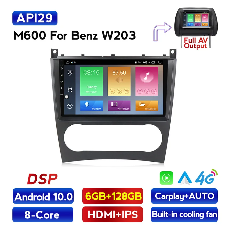4G LTE автомобильный мультимедийный плеер навигация GPS радио для Mercedes Benz W203 W209 W219 A