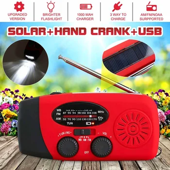 Multifunctional Hand radio Solar Crank Dynamos Powered AM/FM/WB/NOAA Weather Radio Use Emergency LED Flashlight and Power Bank
Multifunctional Hand radio Solar Crank Dynamos Powered AM/FM/WB/NOAA Weather Radio Use Emergency LED Flashlight and Power Bank