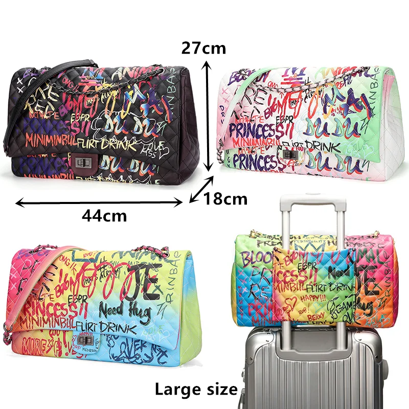 CGmana женская сумка 2020 новые цветные граффити Наплечные большие сумки модные
