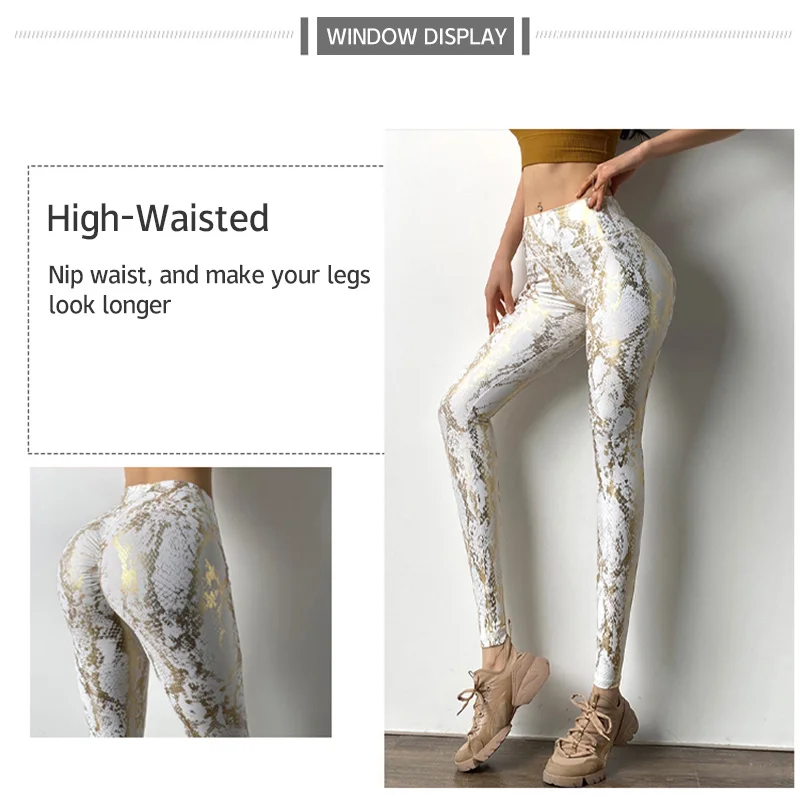Elastic Snake Print Glitter Seamless Leggings Women Sexy Butt Lift High Waist Yoga Pants Fitness Push Up Gym Slim Leggings Elastic Snake Print Glitter Seamless Leggings Women Sexy Butt Lift High Waist Yoga Pants Fitness Push Up Gym Slim Leggings